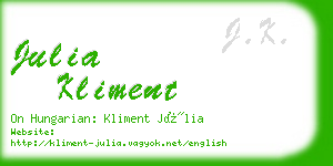 julia kliment business card